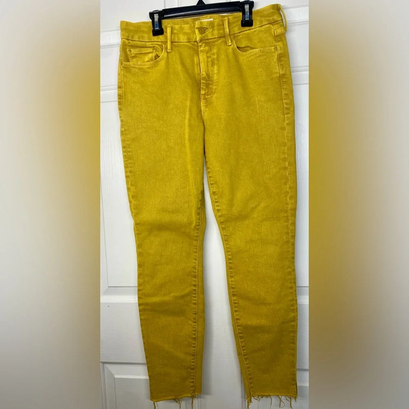 Mother Yellow Mid-Rise Skinny Leg Jeans size 29 - Picture 3 of 7